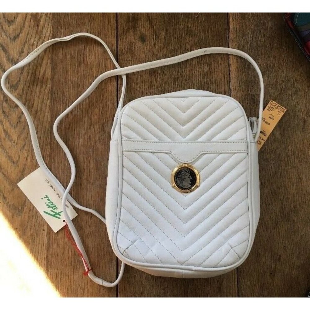 Vintage  Fellini white leather shoulder bag NEW